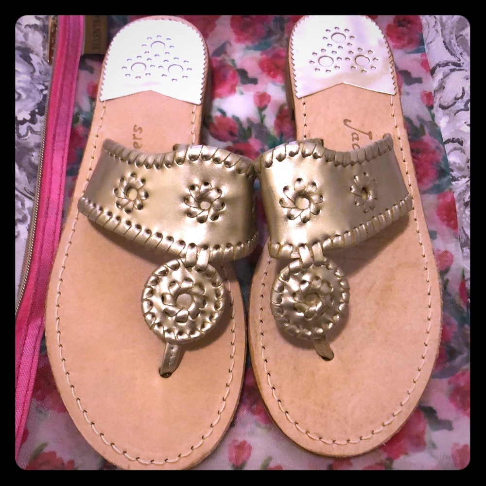 Jack Rogers whipstitched flip flop (platinum)